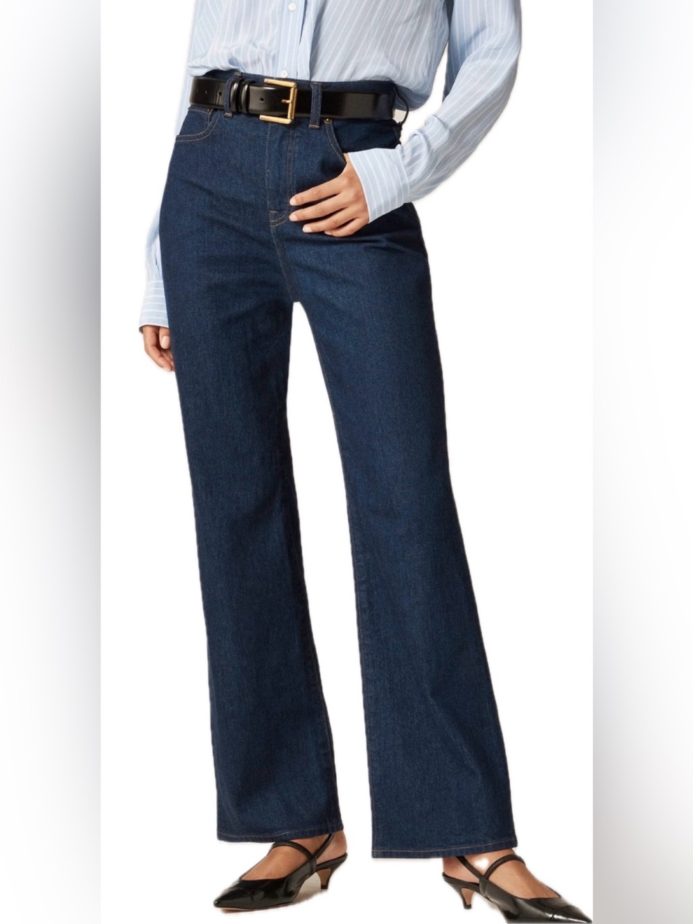 J. Crew Curvy Charley Kickout Cropped Jeans in Rinse Wash, size 33